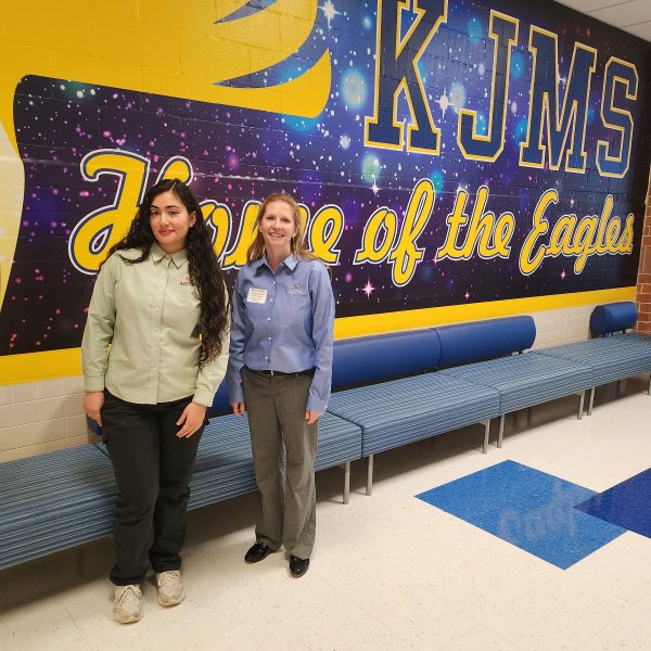 Carla and Ashley at KJMS Career Day